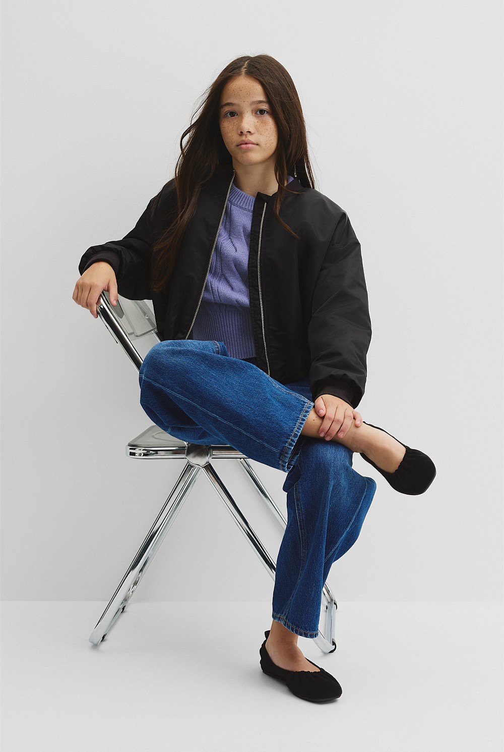 Teen Gathered Bomber Jacket