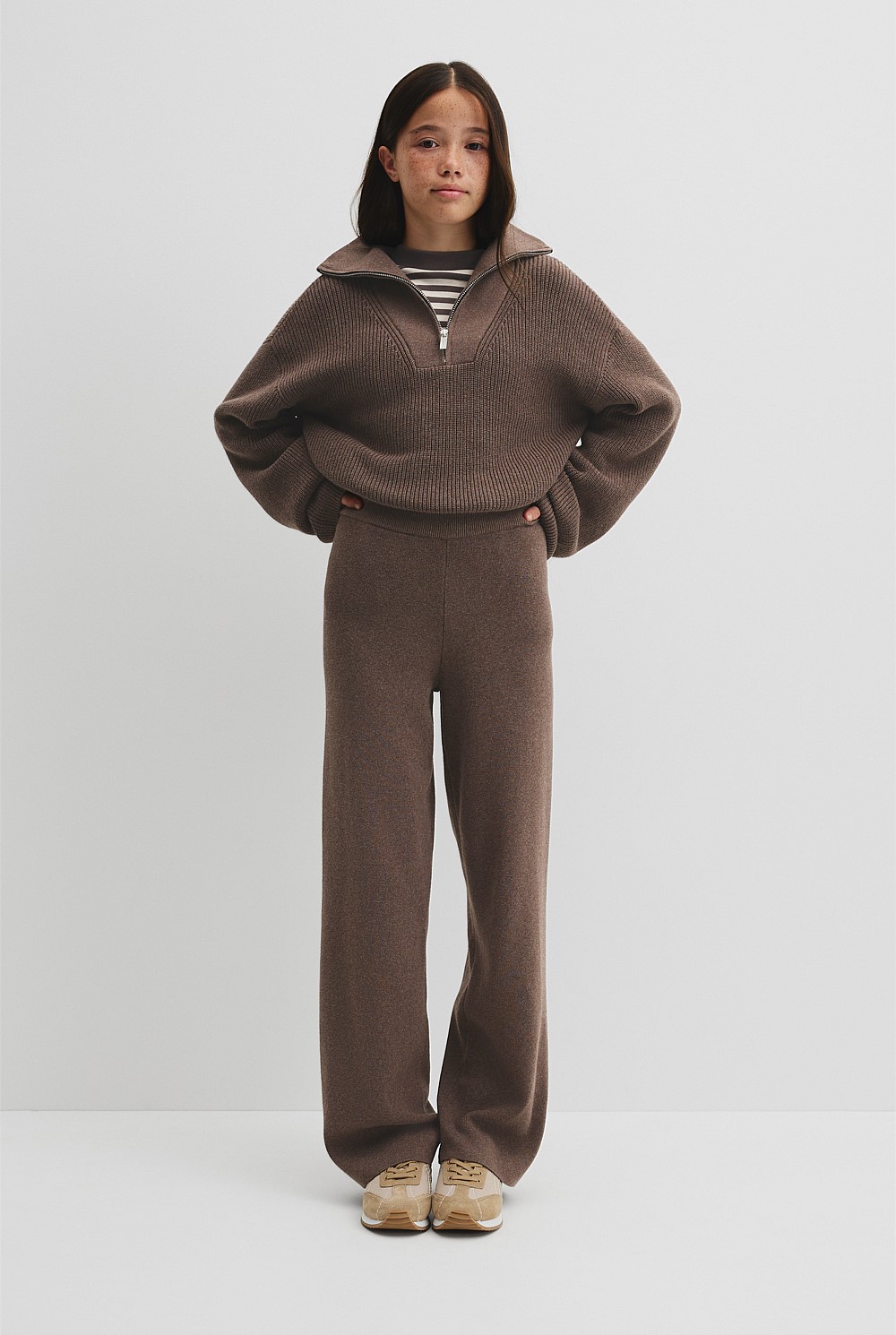 Teen Wide Knit Rib Pant