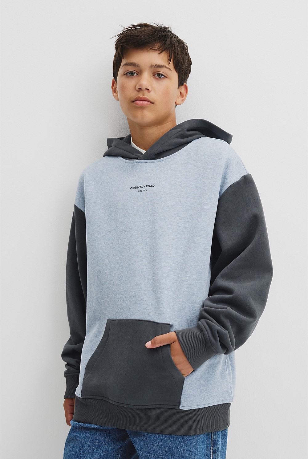Teen Colour Block Hooded Sweat