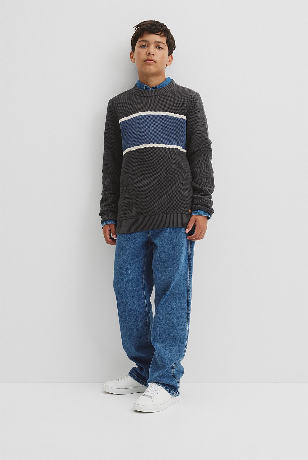 Teen Australian Cotton Stripe Textured Knit