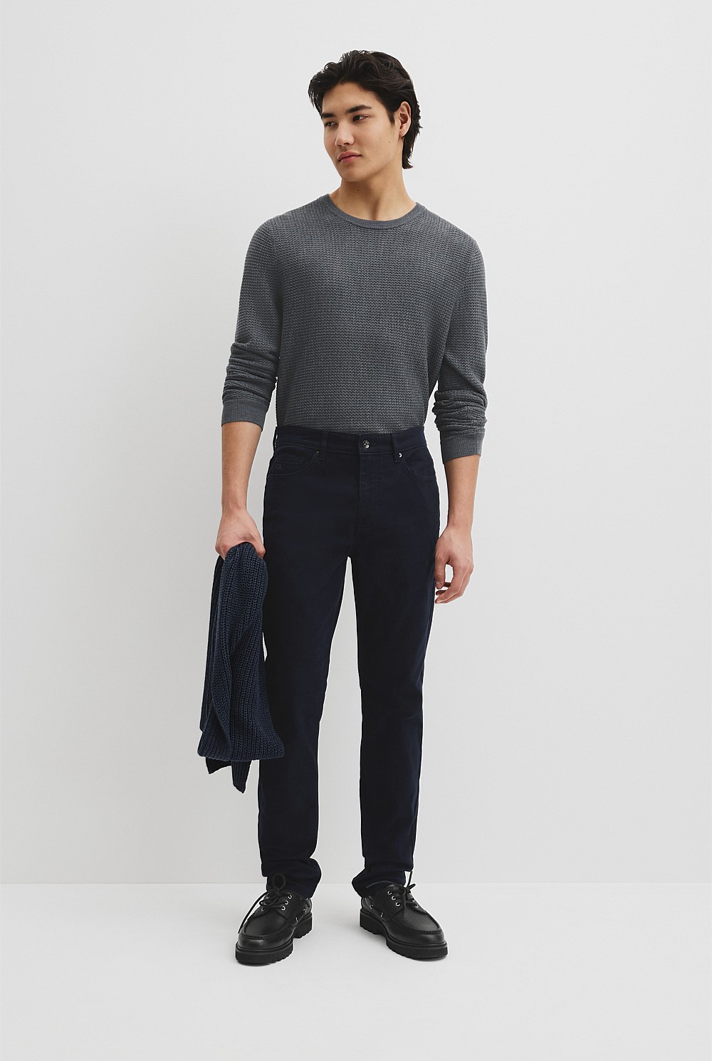 Tapered Fit Brushed Five Pocket Pant