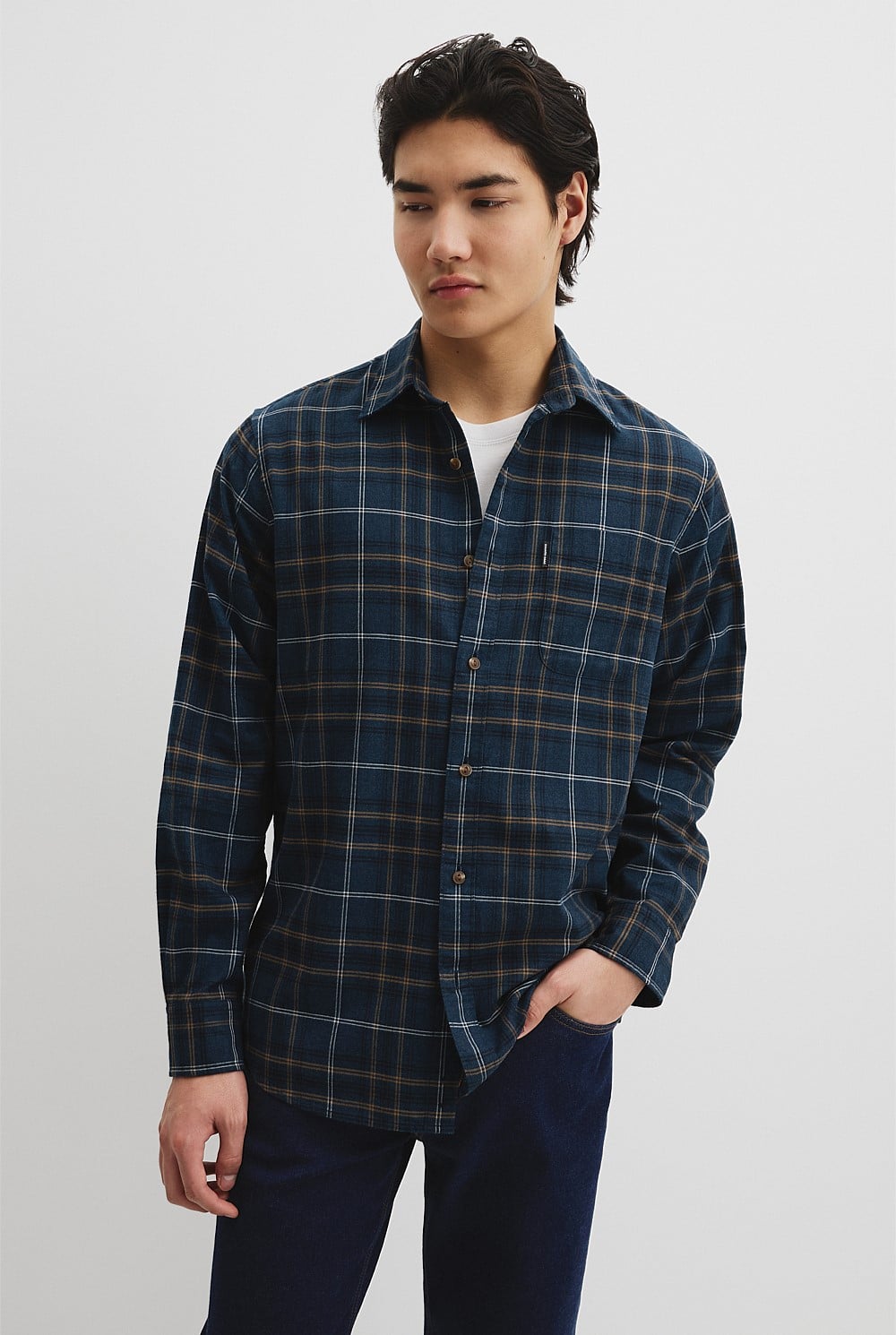 Regular Fit Brushed Check Shirt