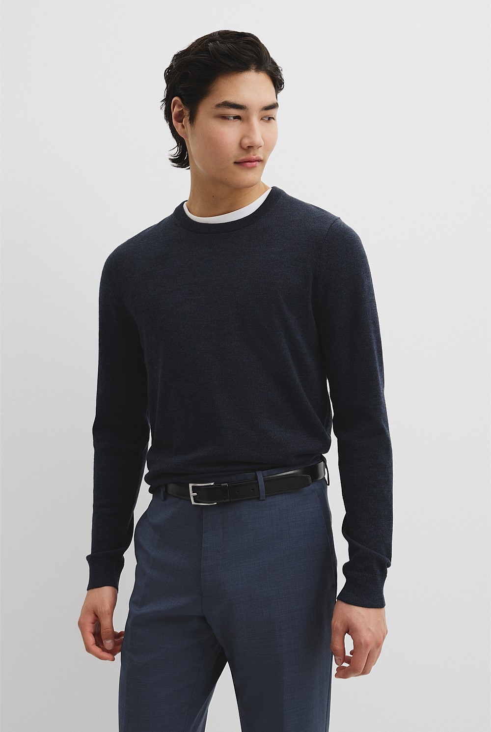 Australian Merino Wool Long Sleeve Crew Neck Knit