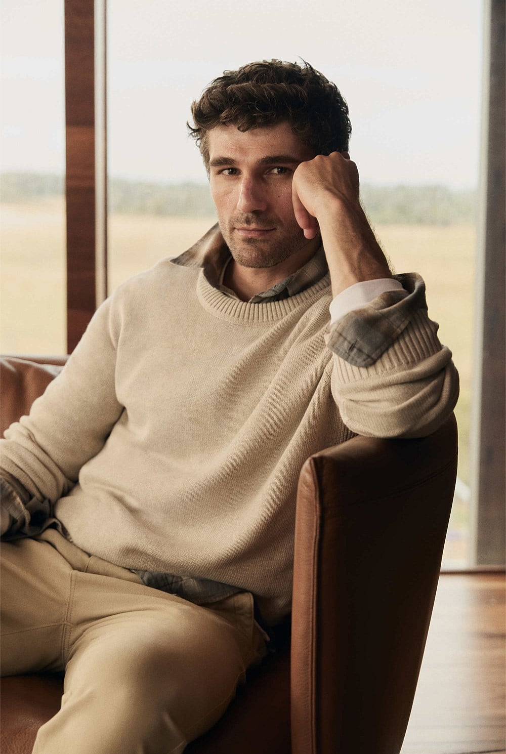 Australian Good Earth Cotton Crew Neck Knit