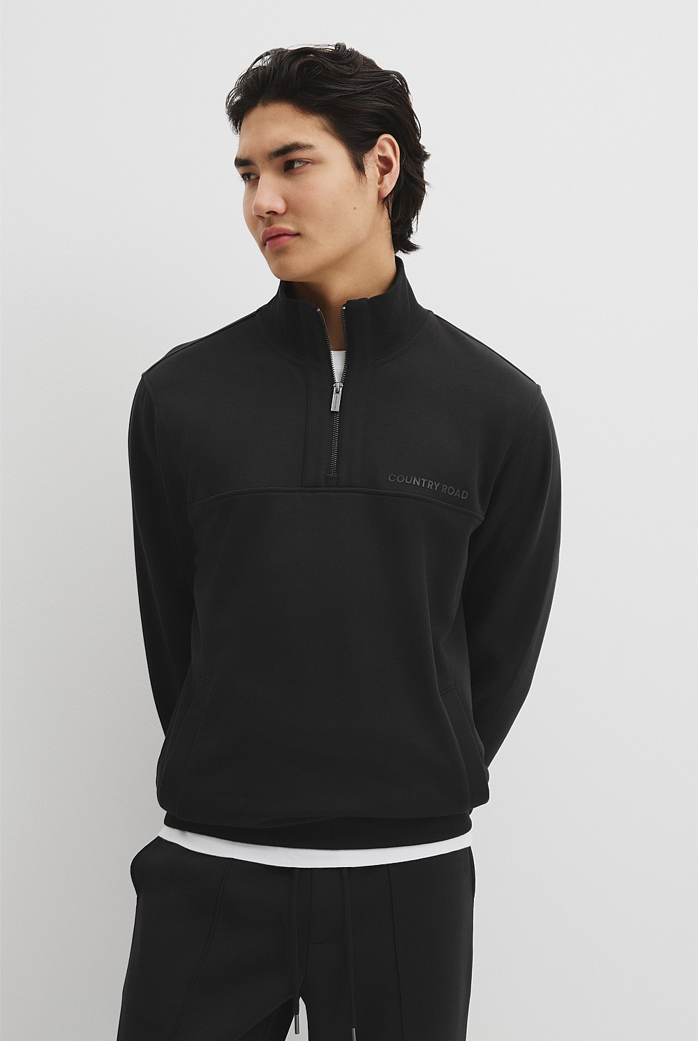 Australian Cotton Modern Logo Half Zip Sweat