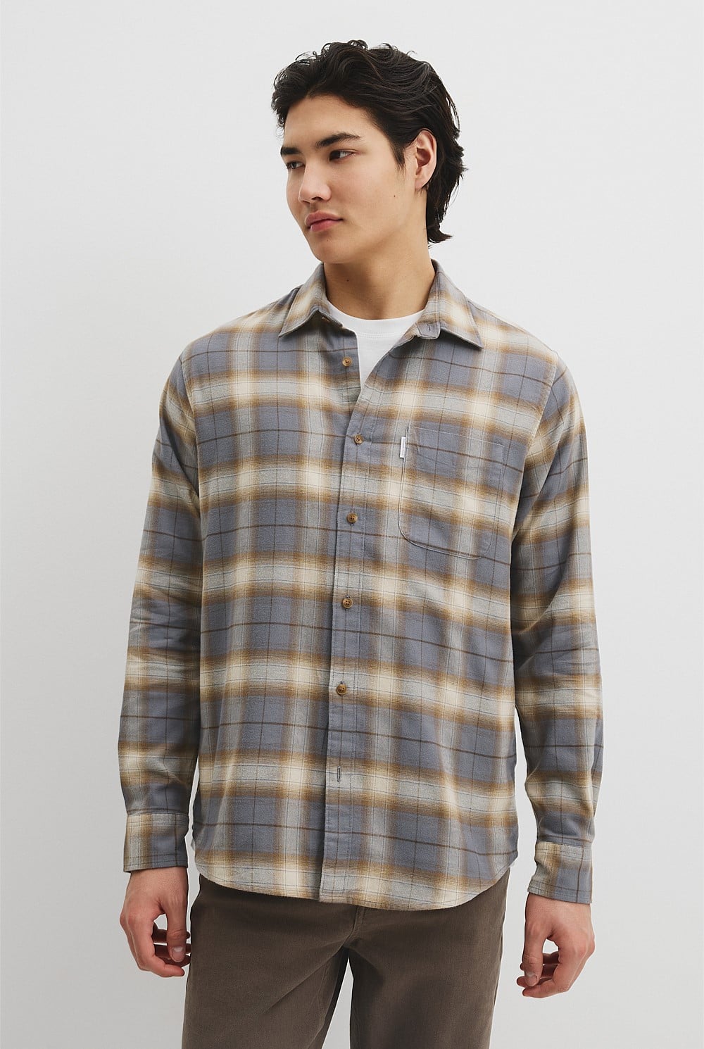 Regular Fit Brushed Check Shirt