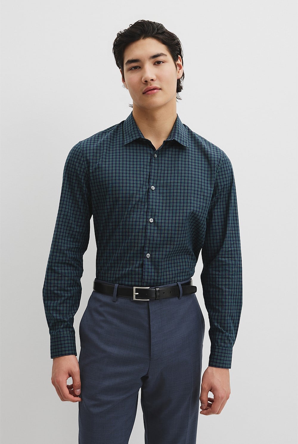 Slim Fit Cotton Check Shirt