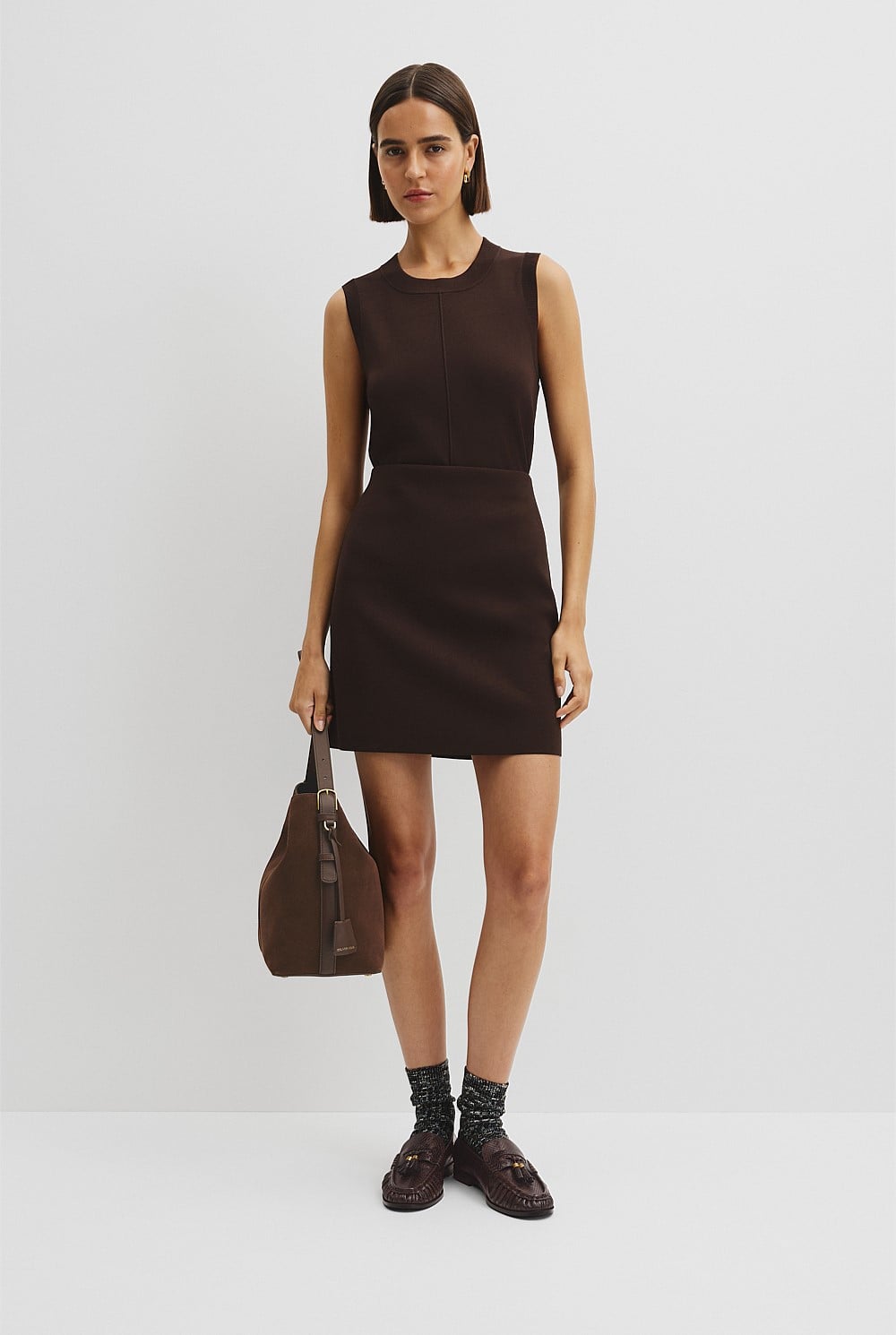 Compact Knit Mini Skirt