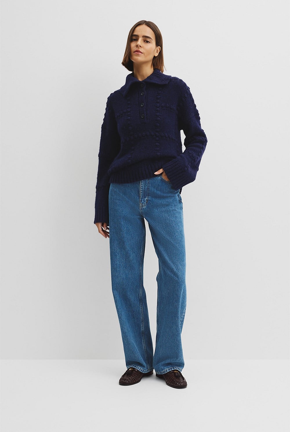 Long Sleeve Polo Knit