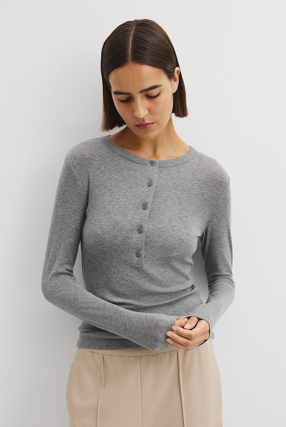 Soft Henley Longsleeve Top