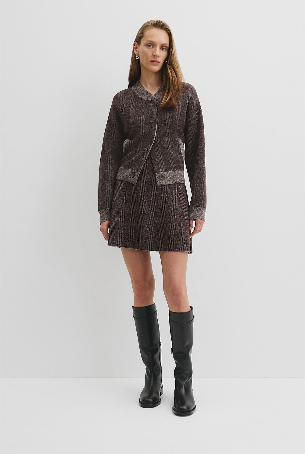 Herringbone Knit Skirt