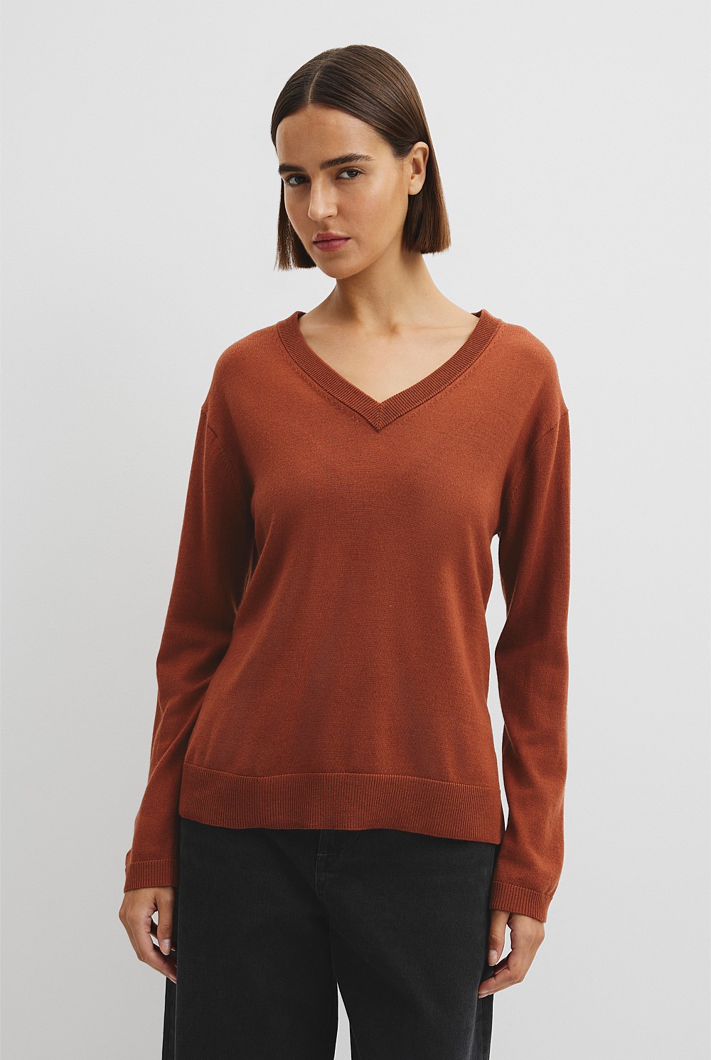 Lightweight Merino V-Neck Knit