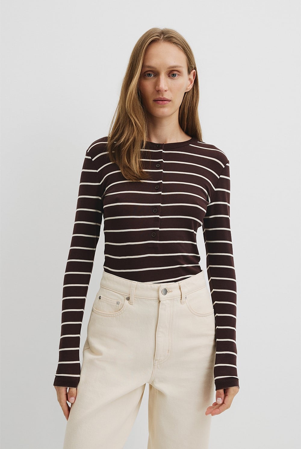 Soft Henley Longsleeve Top