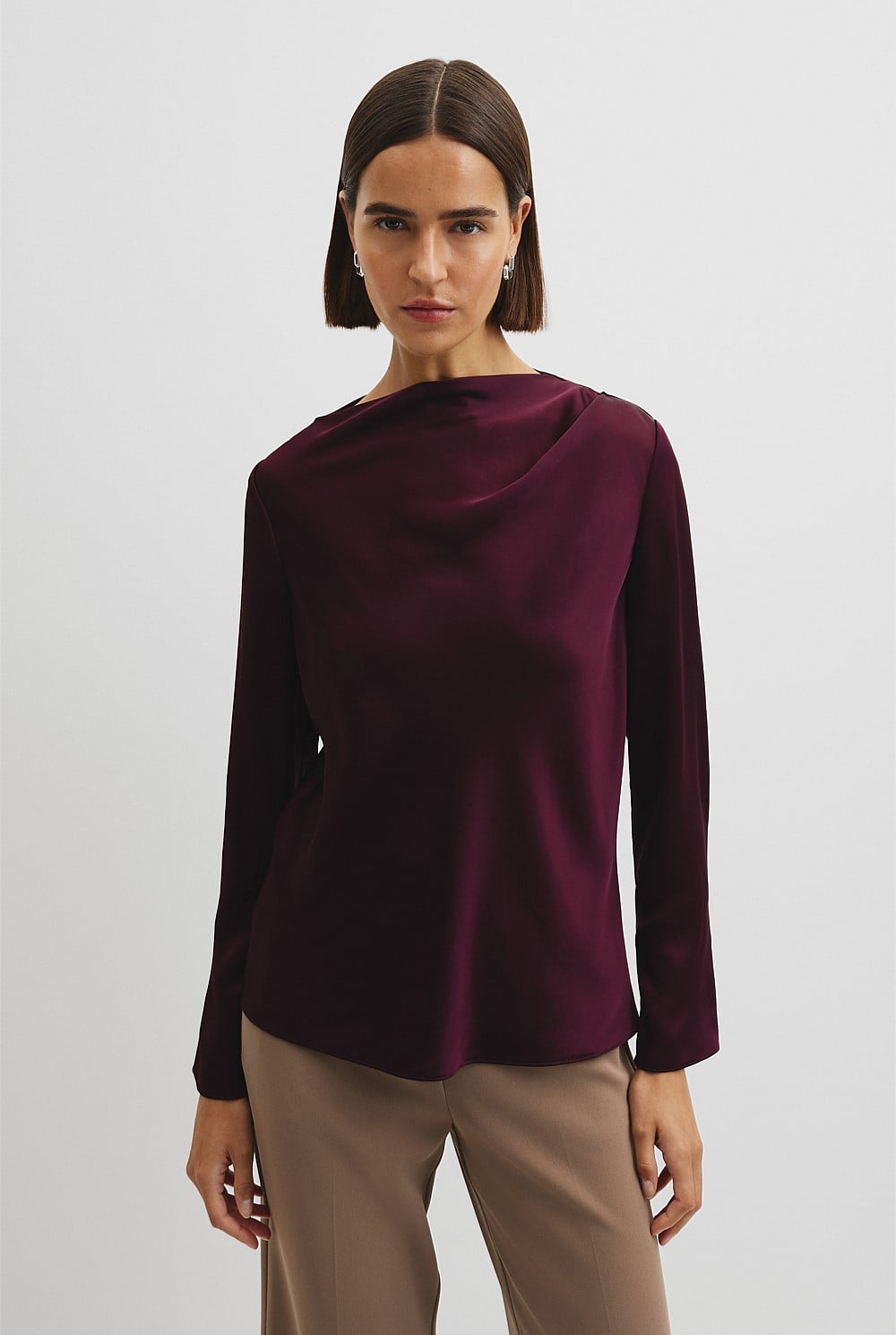 Draped Long Sleeve Shirt