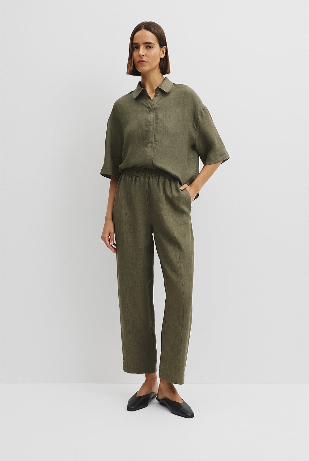 Organically Grown Linen Tapered Linen Jogger