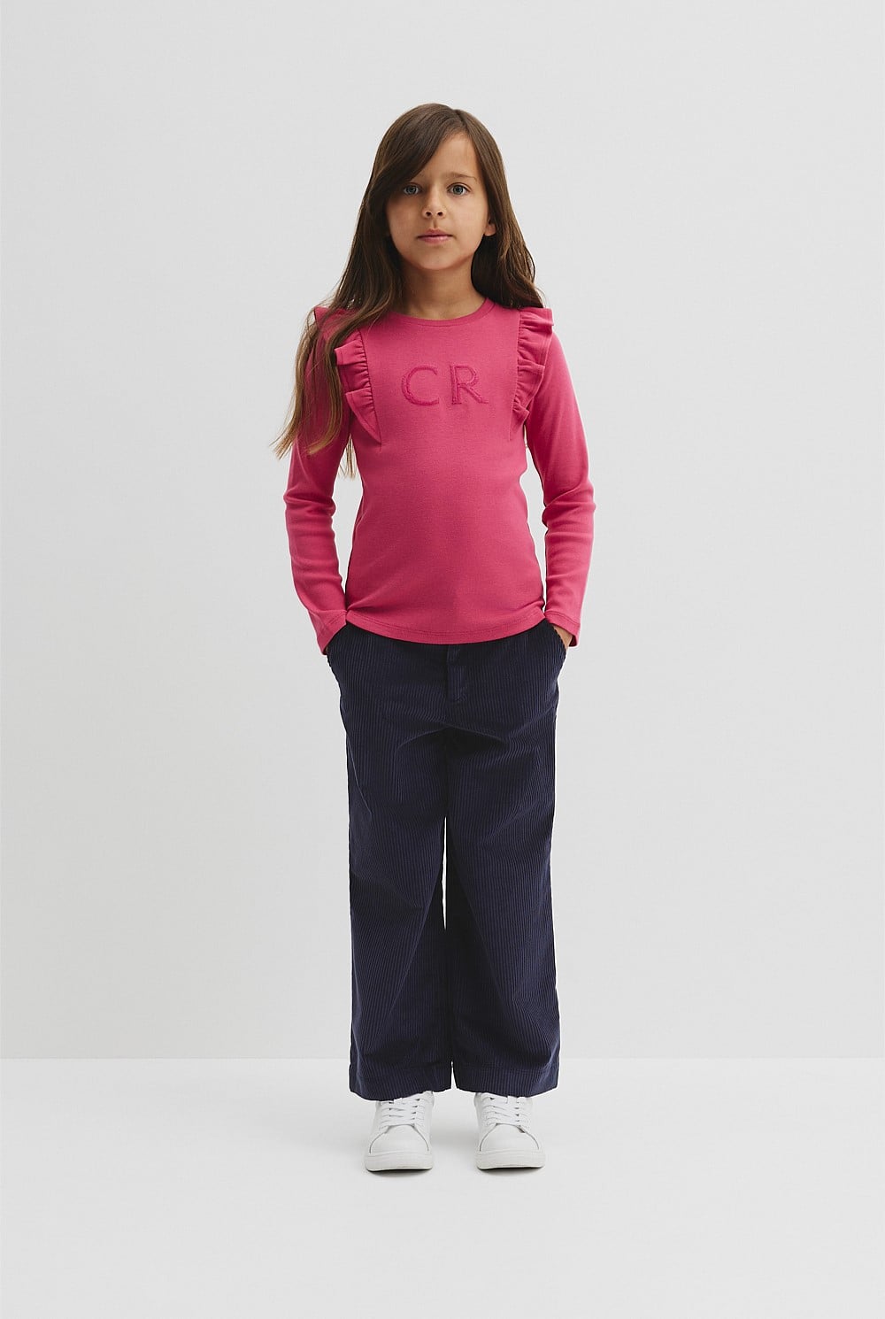 Long Sleeve Logo Frill T-Shirt