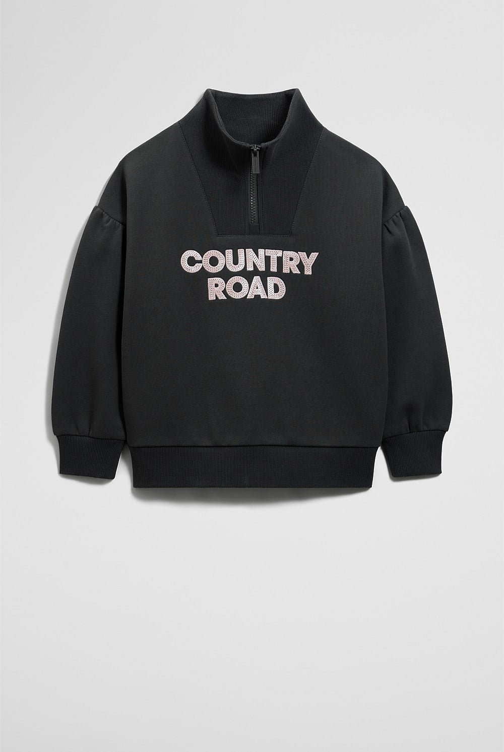 Australian Cotton Blend Sequin Half Zip Sweat