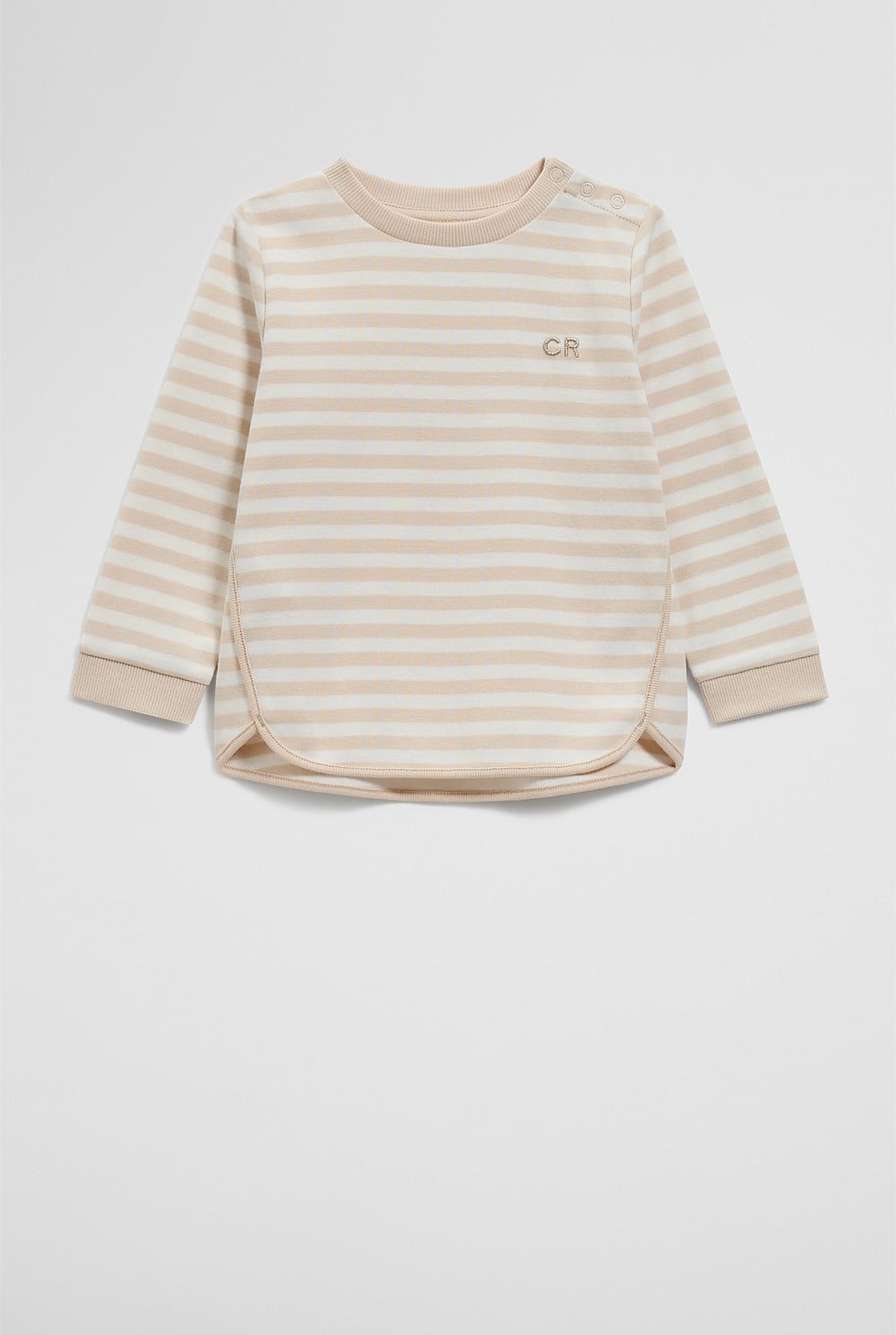 Long Sleeve Curved Logo T-Shirt