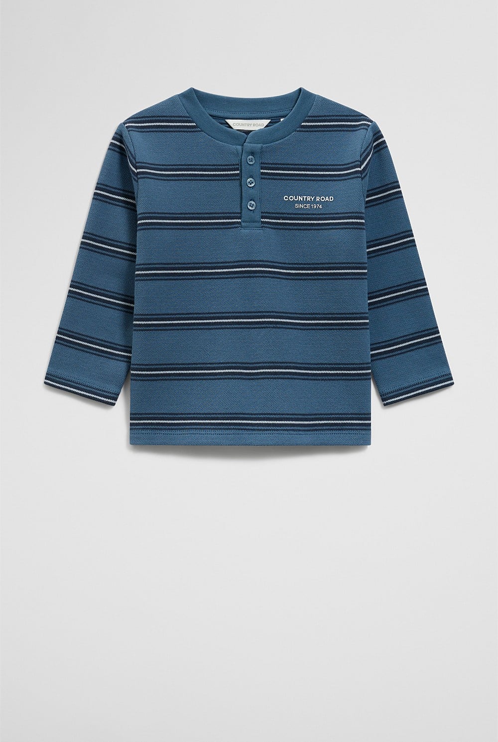 Stripe Long Sleeve Pique T-Shirt