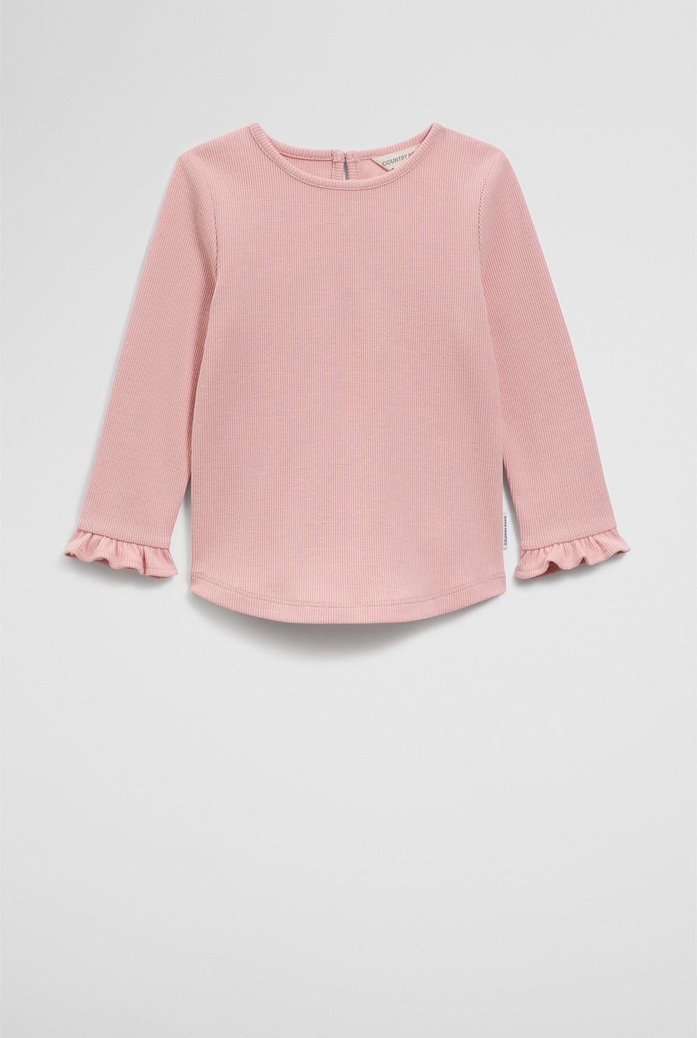 Long Sleeve Soft Frill Rib T-Shirt