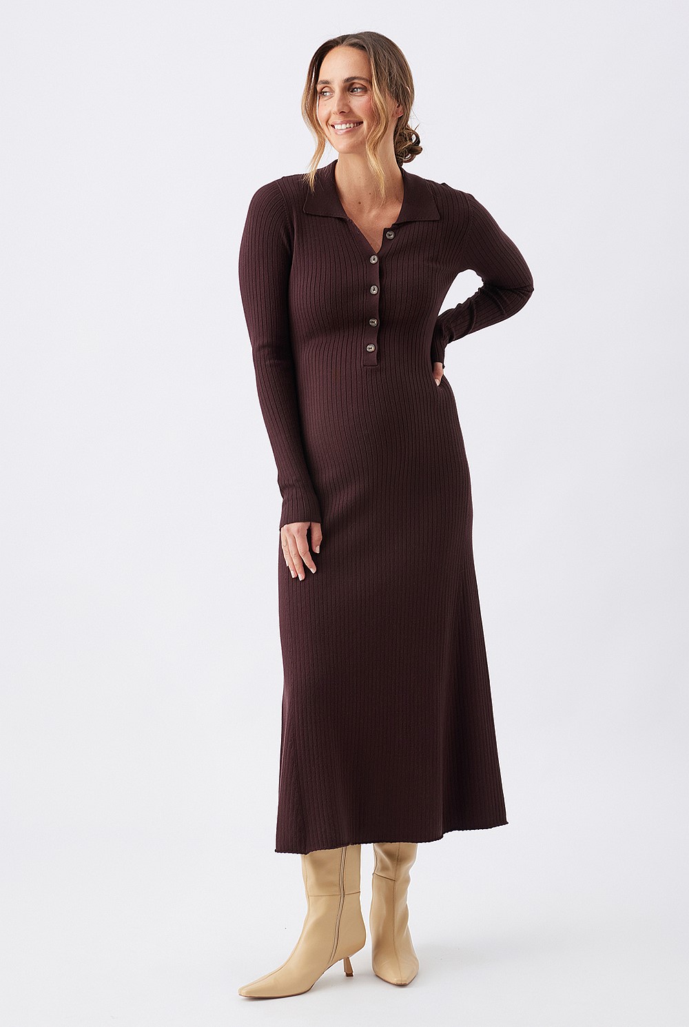 Hollie Polo Knit Maternity Dress
