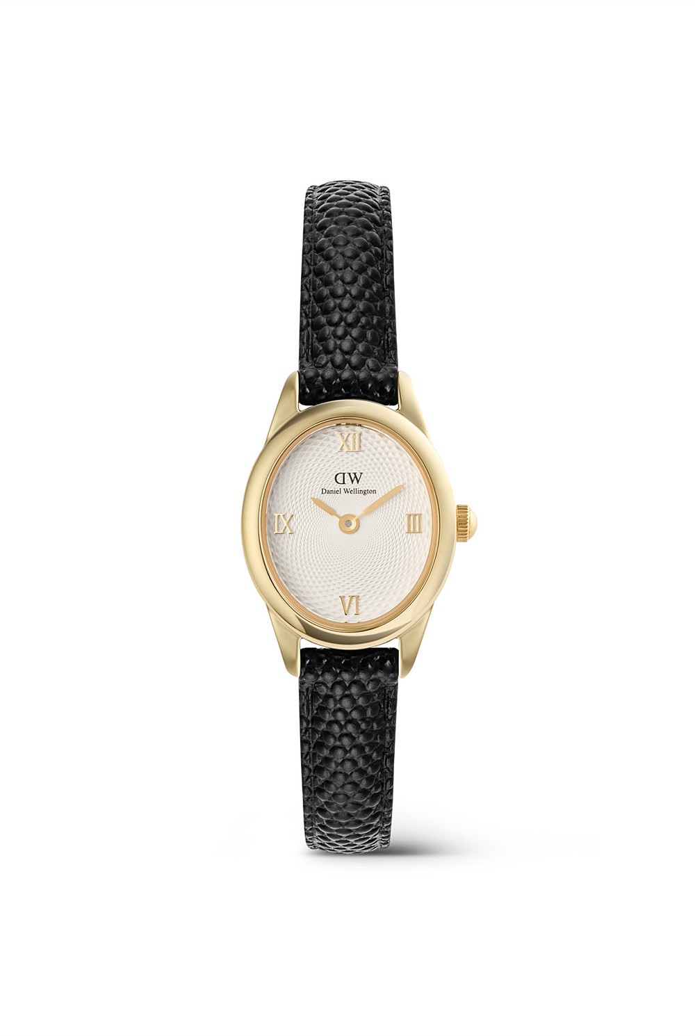 Ophelia Mini Black Leather & Gold Watch