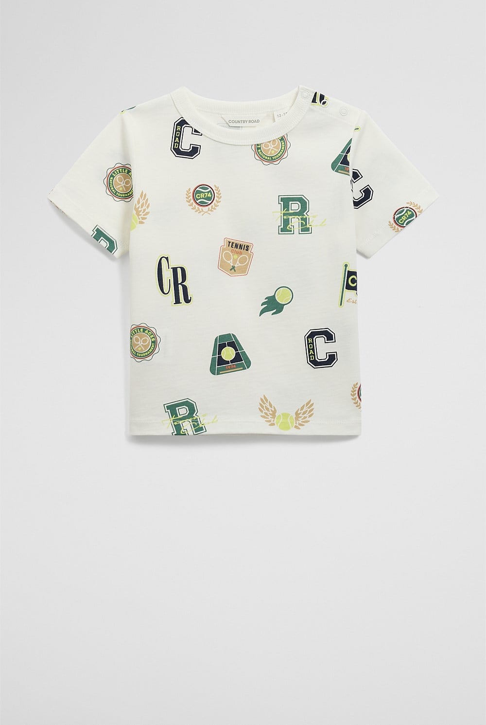 Cotton Tennis Motif T-Shirt