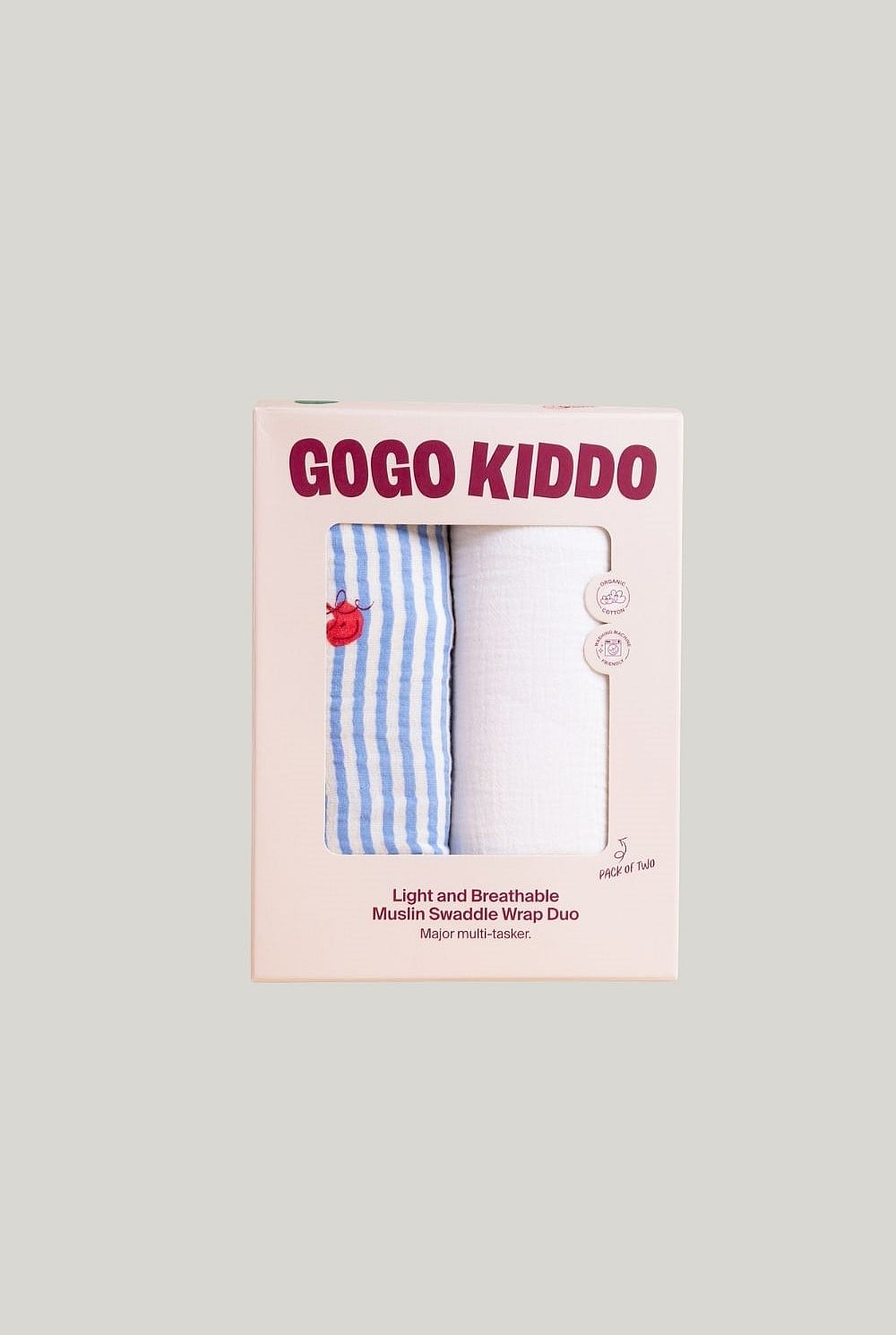 Light And Breathable Muslin Swaddle Duo - Cherry Chic