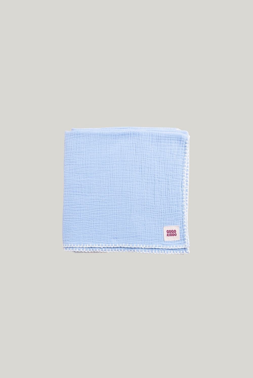Light And Breathable Muslin Swaddle Wrap - Periwinkle/ivory