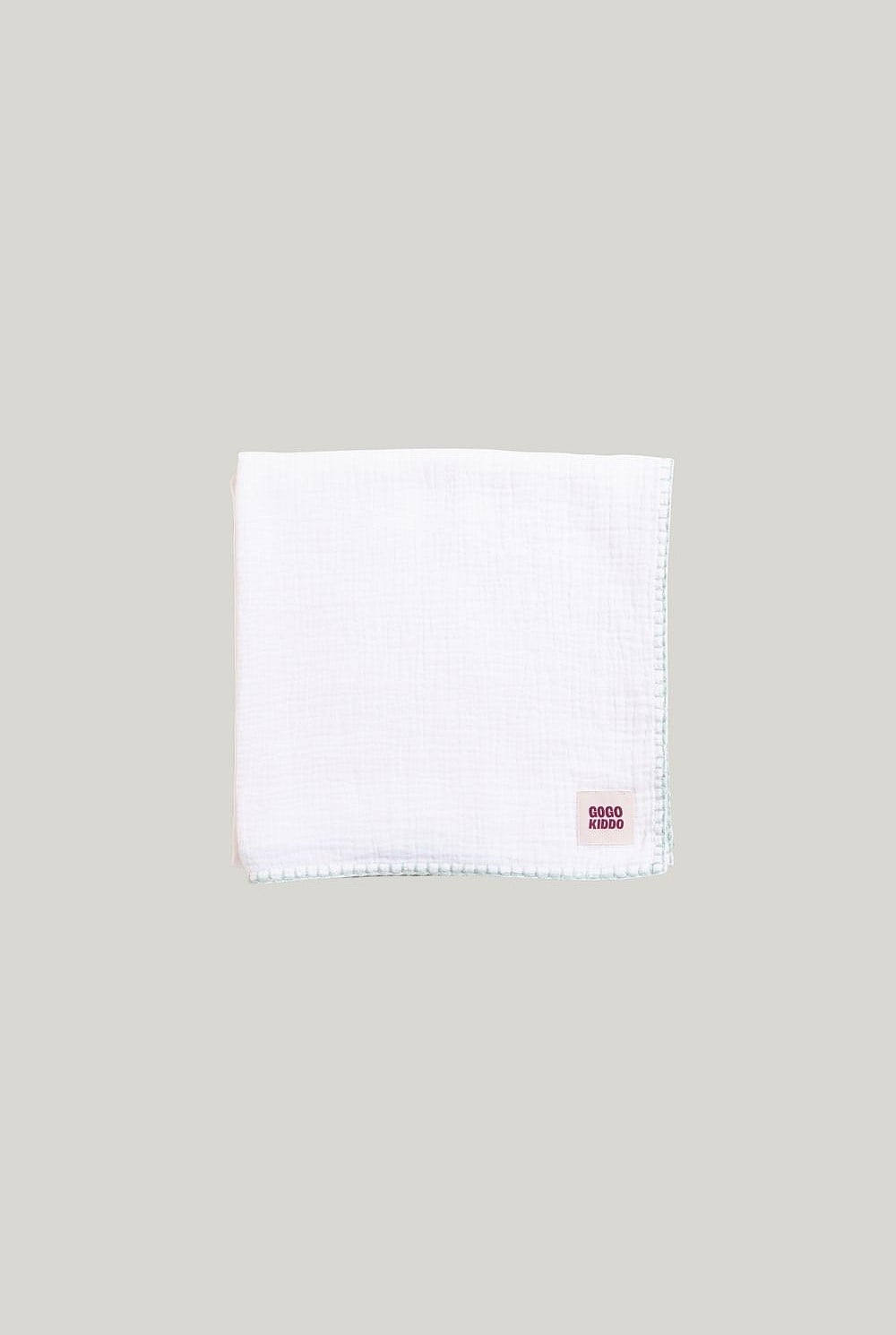 Light And Breathable Muslin Swaddle Wrap - Ivory/sage