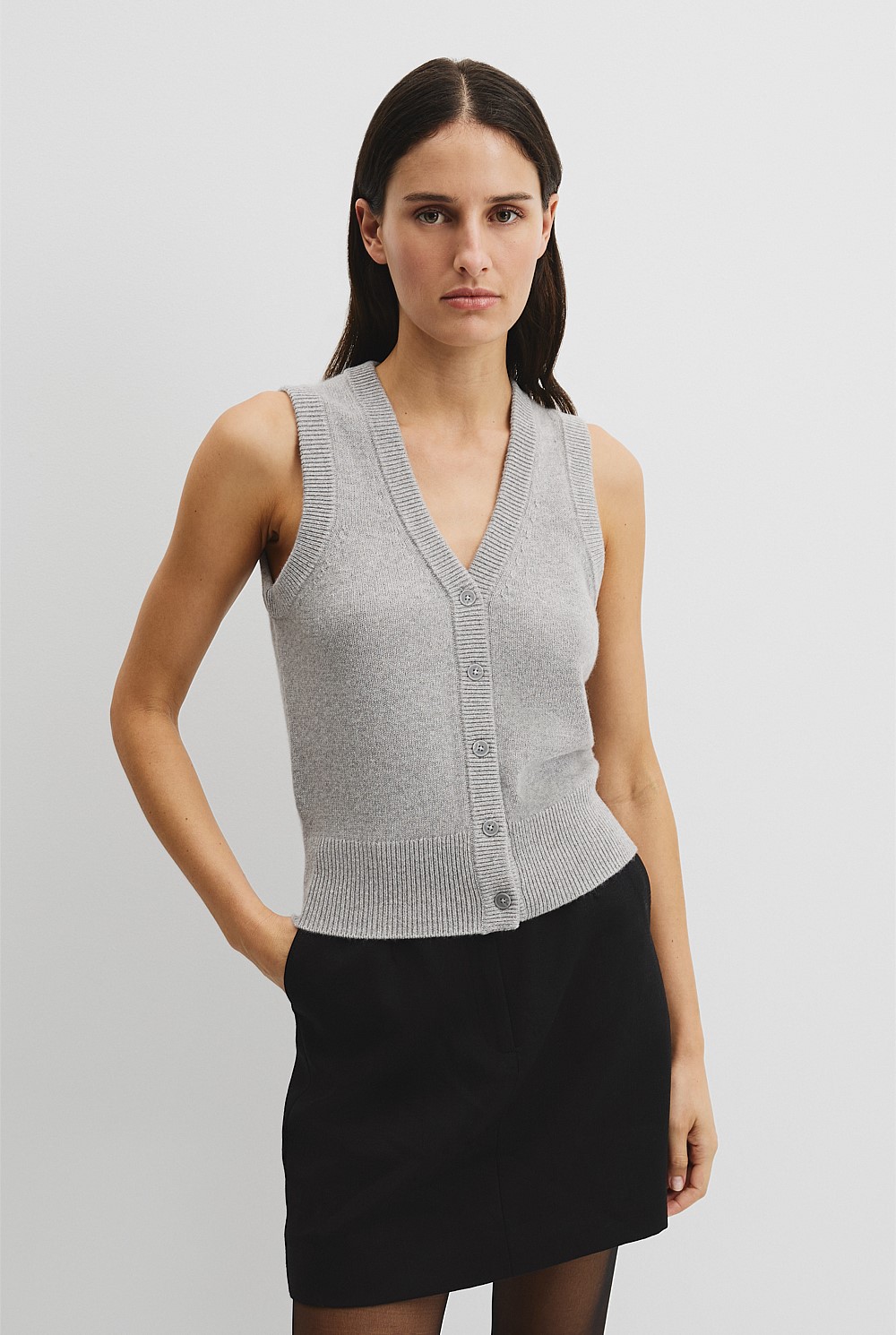 Cotton Cash Knit Vest