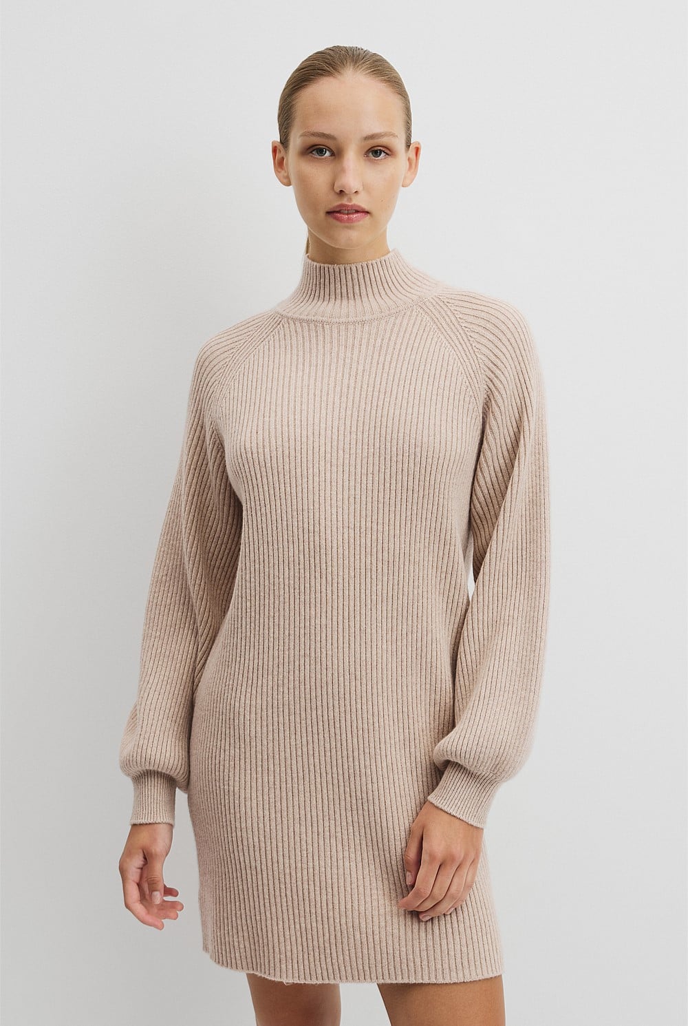 Australian Cotton Blend Knit Mini Dress