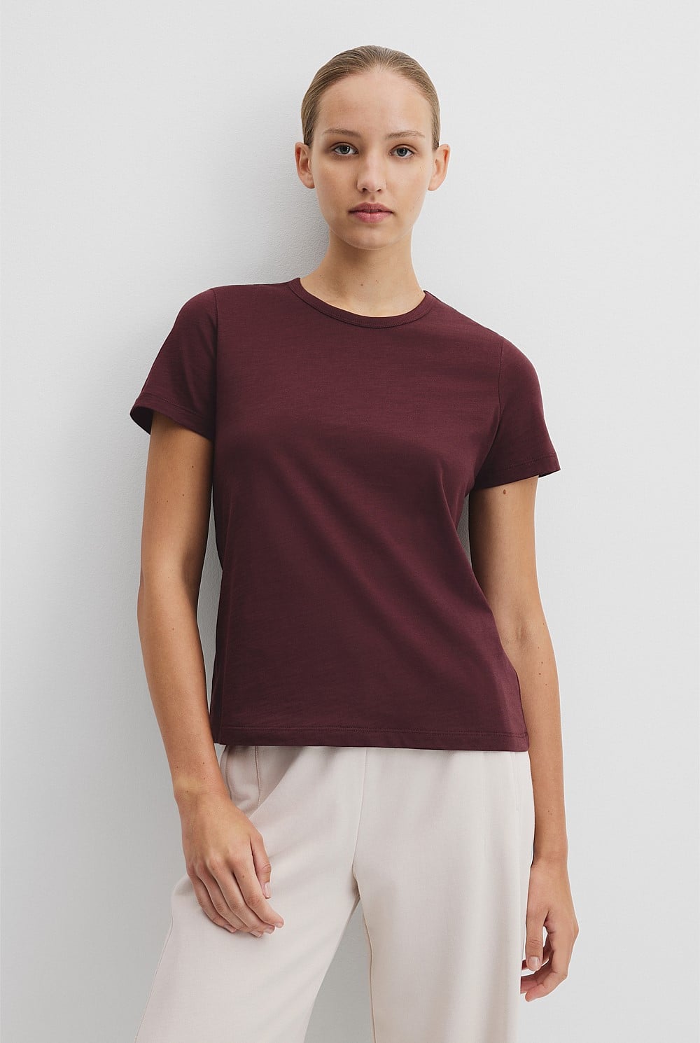 Australian Good Earth Cotton Slub Short Sleeve T-Shirt