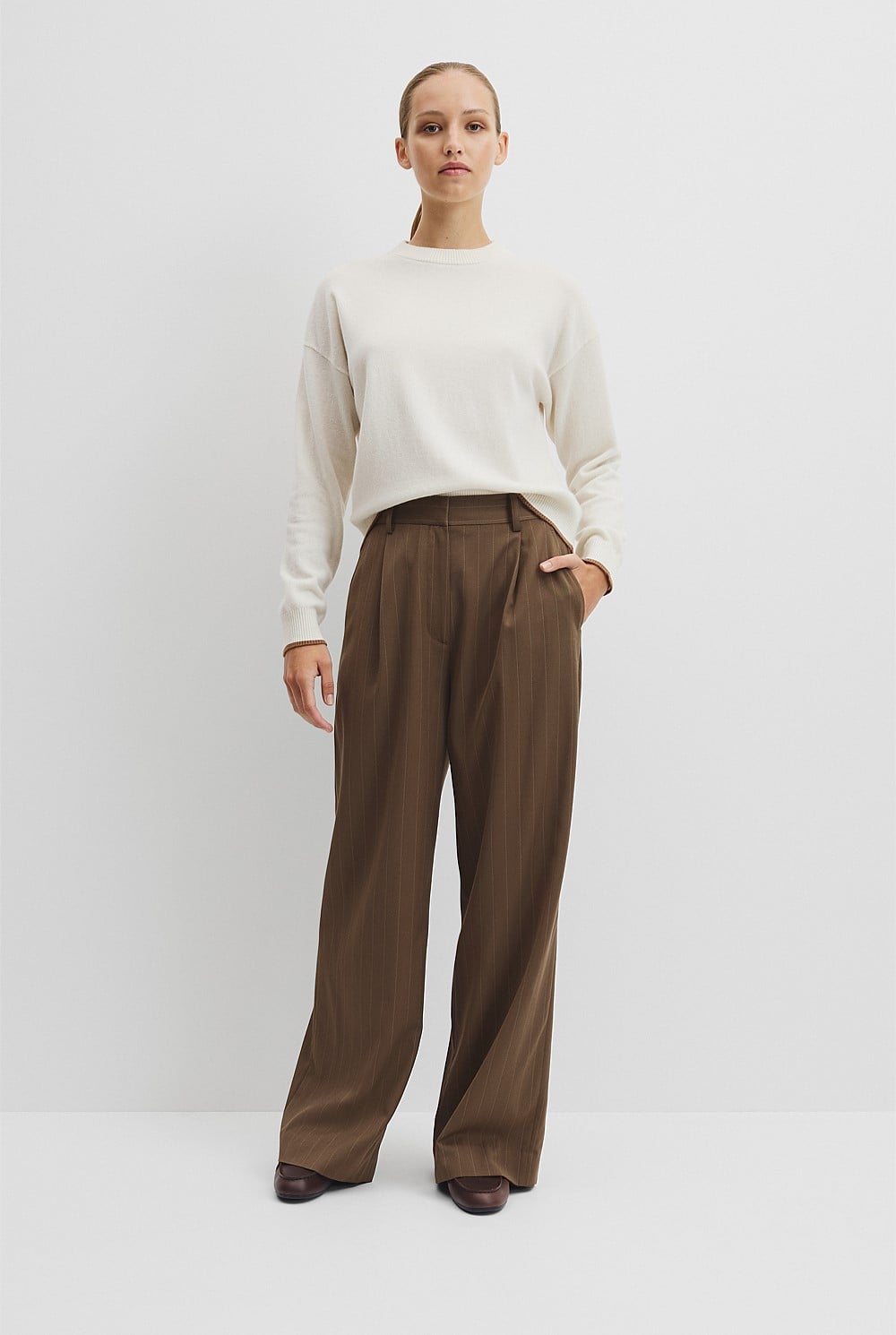 Tipped Crew Neck Knit