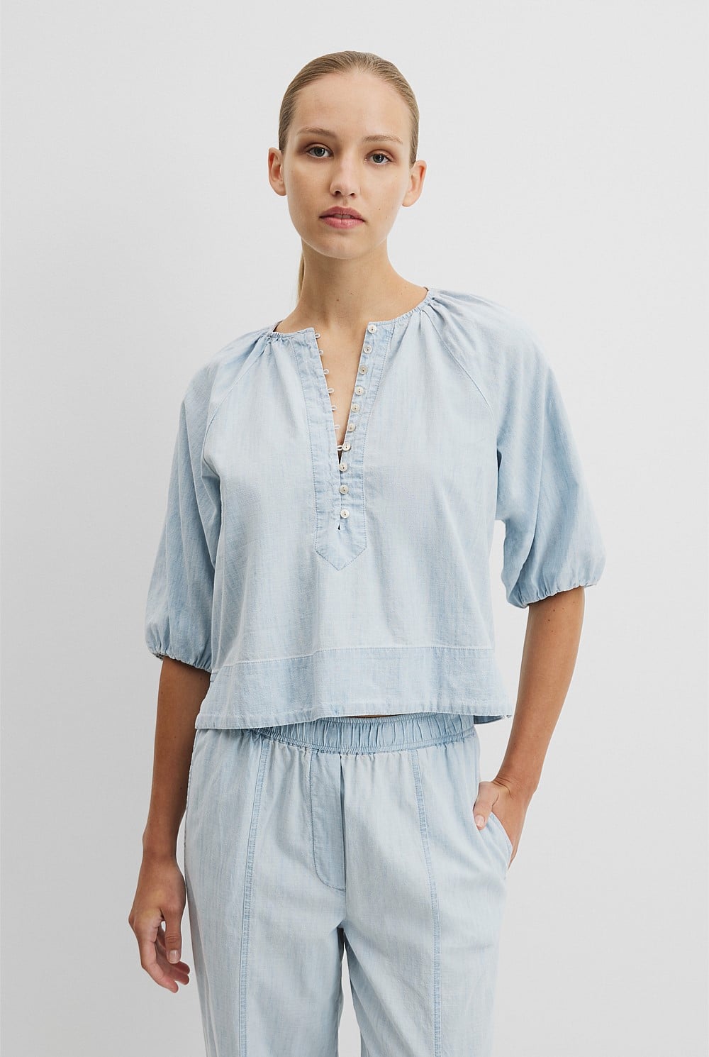 Gathered Cotton Top