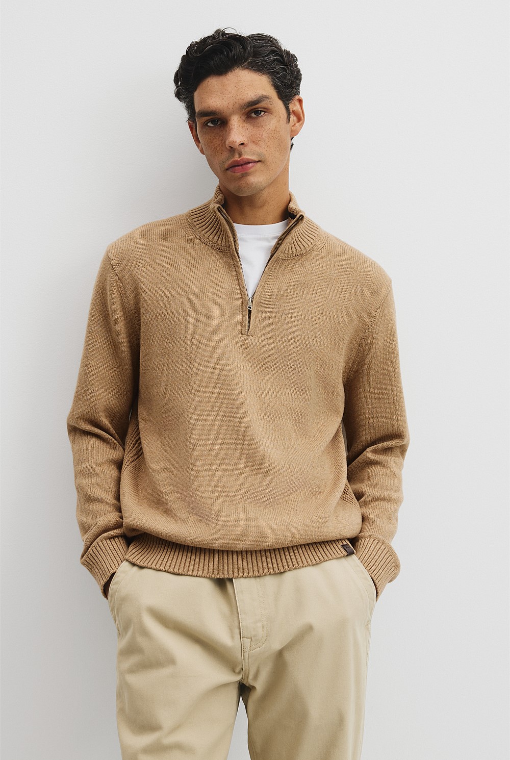 Australian Good Earth Cotton Half Zip Knit