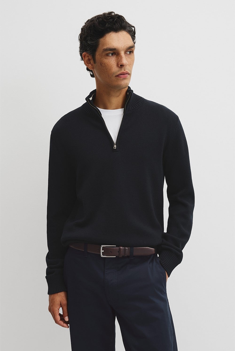 Australian Good Earth Cotton Half Zip Knit