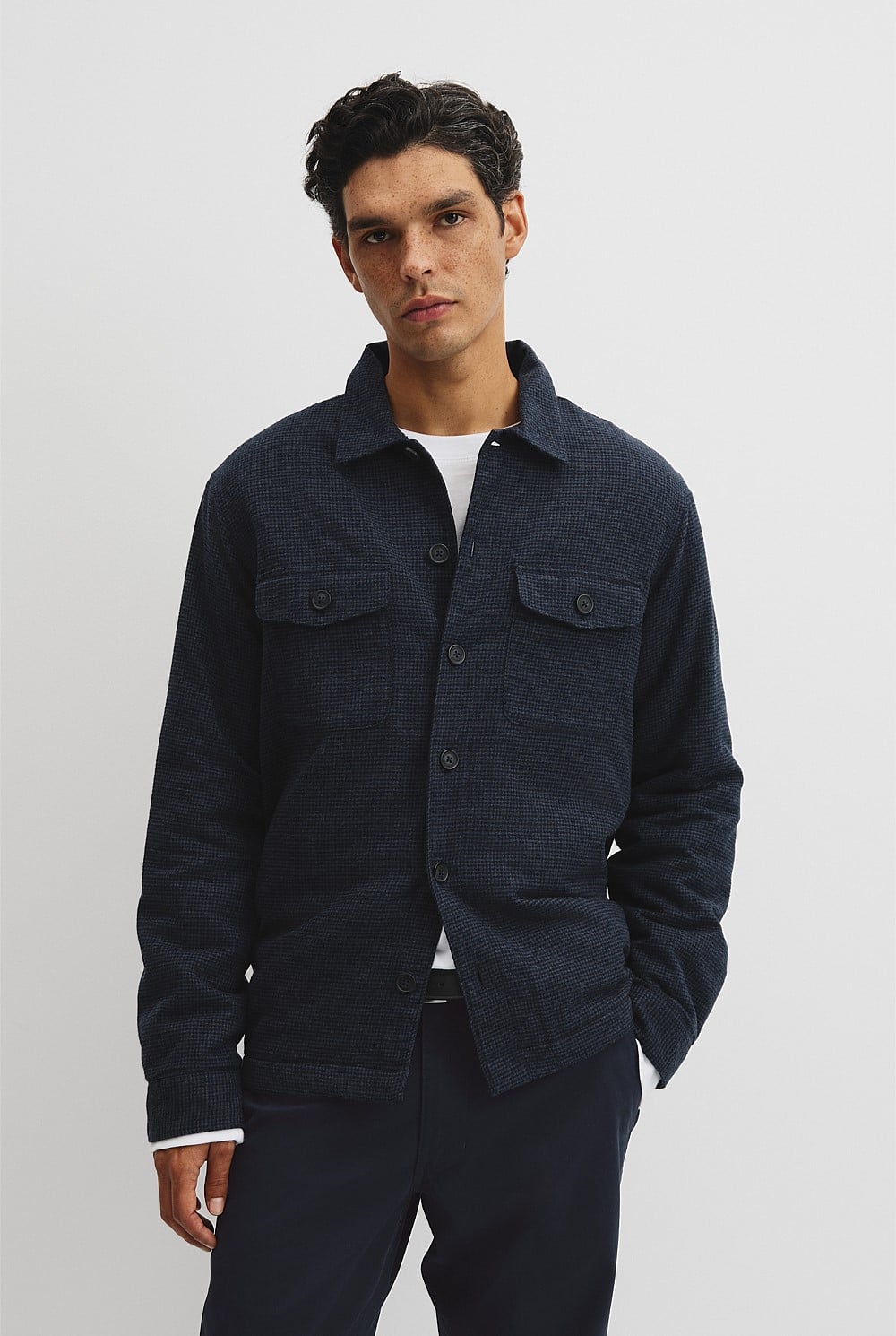Quilted Houndstooth Overshirt