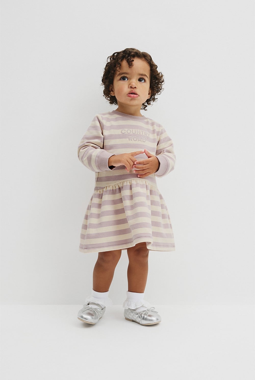 Organically Grown Cotton Stripe Sweat Dress