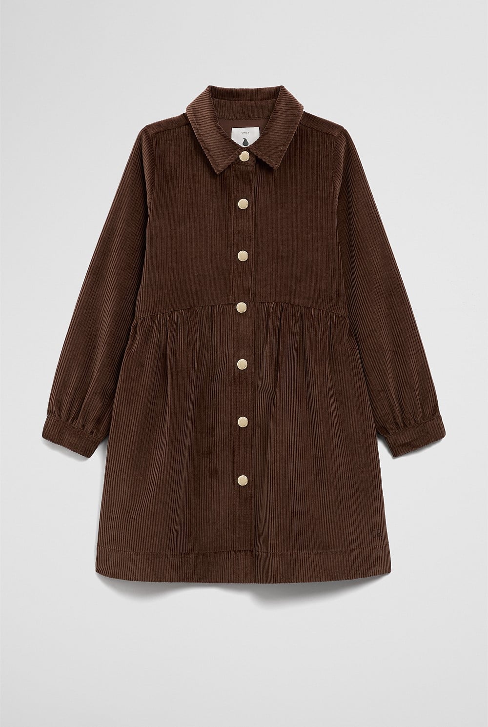 Organically Grown Cotton Cord Button Through Dress