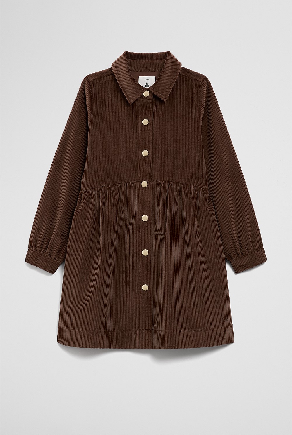 Organically Grown Cotton Cord Button Through Dress