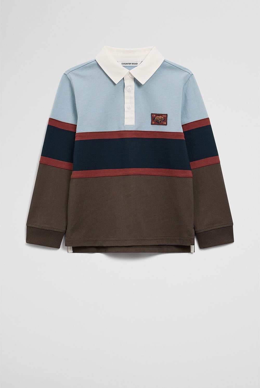 Organically Grown Cotton Panel Stripe Rugby