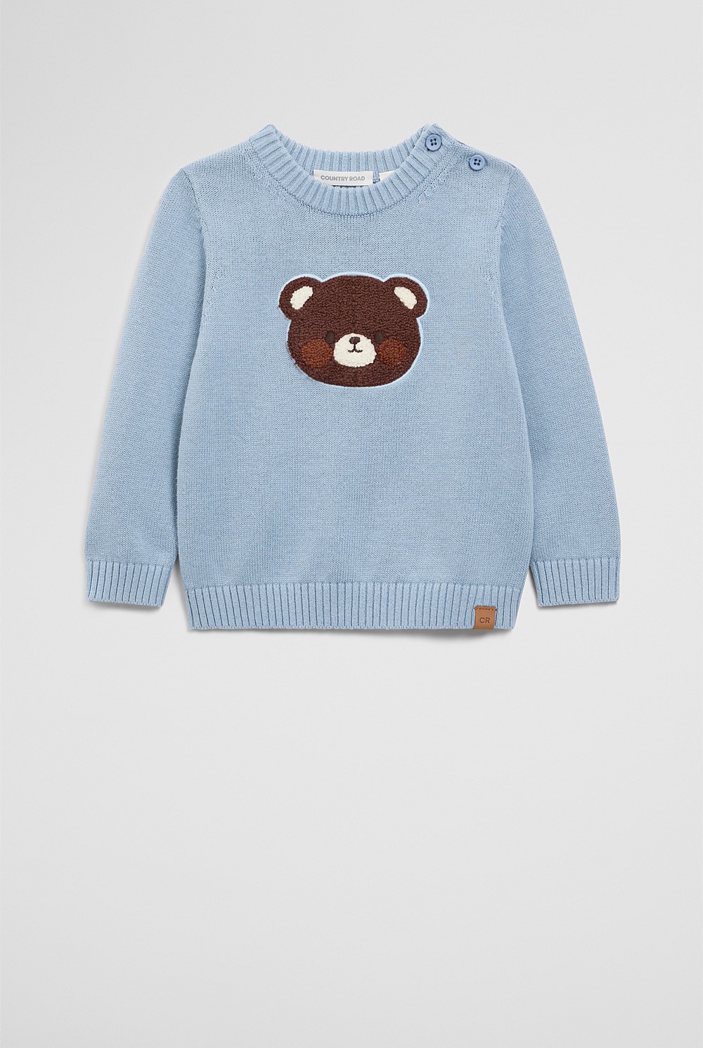 Cotton Bear Applique Knit