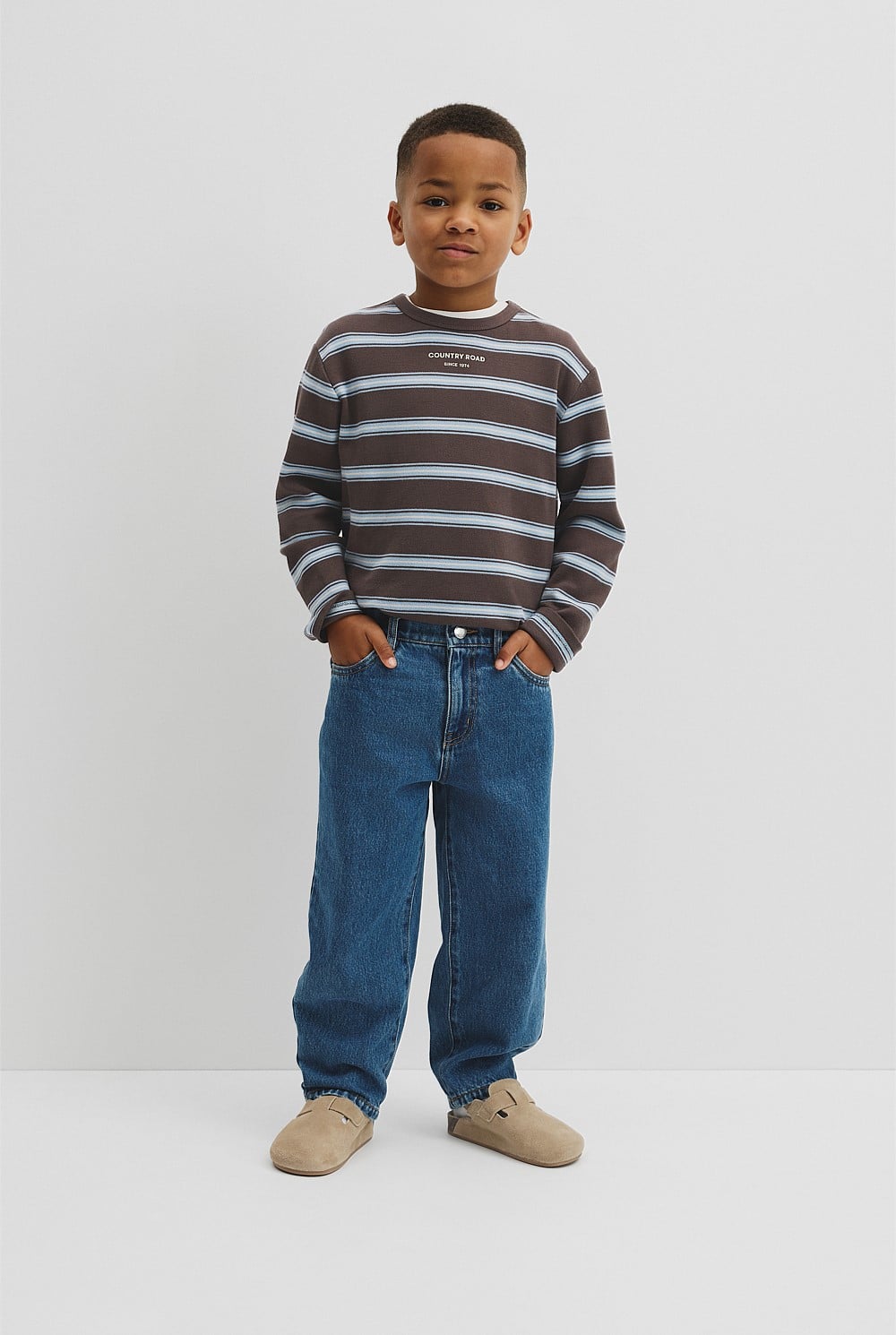 Organically Grown Cotton Stripe Long Sleeve Pique T-Shirt