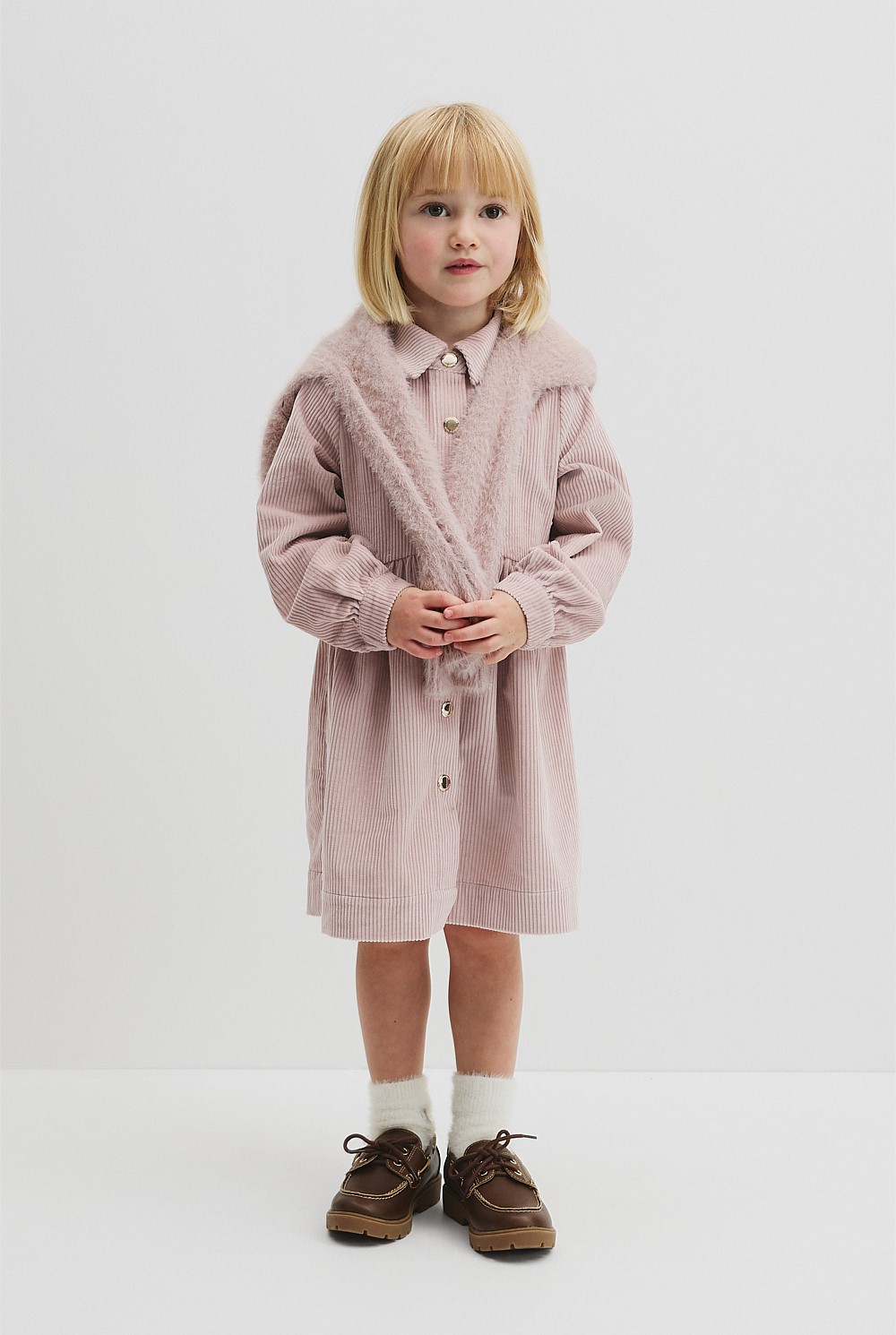 Organically Grown Cotton Cord Button Through Dress