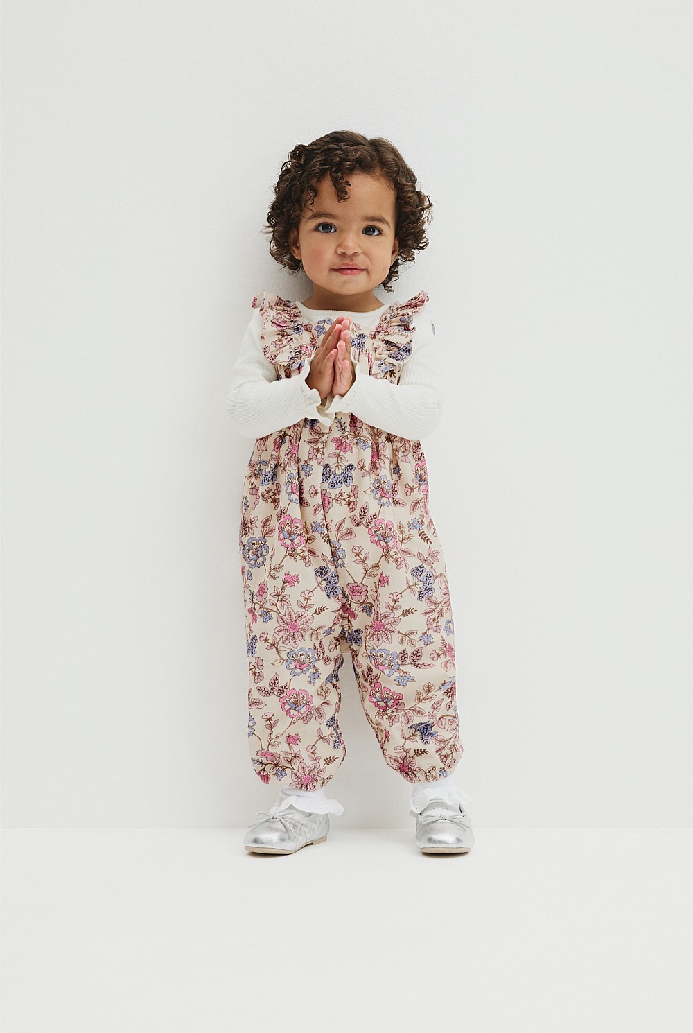Organically Grown Cotton Ruffle Cord Overall