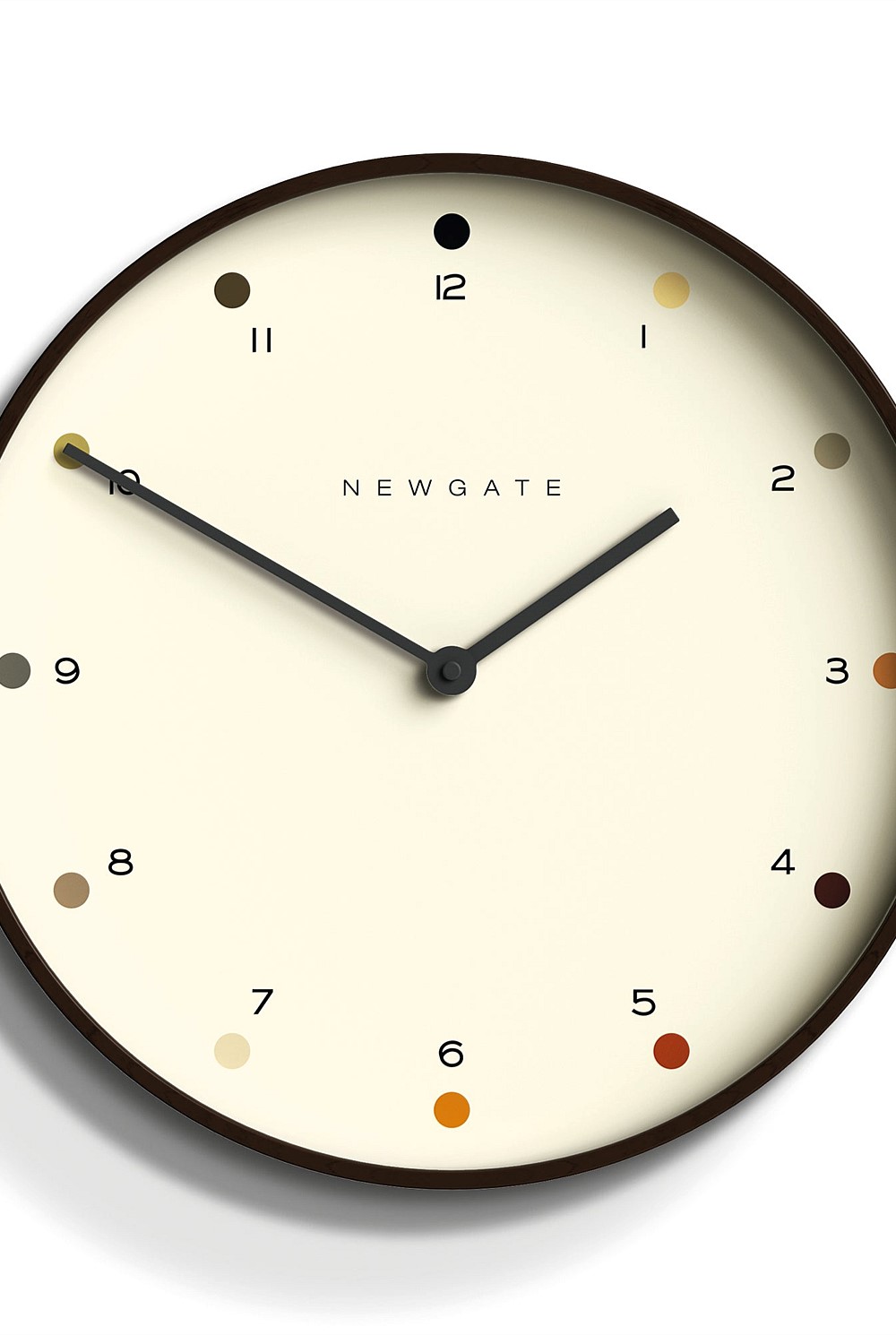 Mr Clarke Clock - Dark Wood Dot Dial