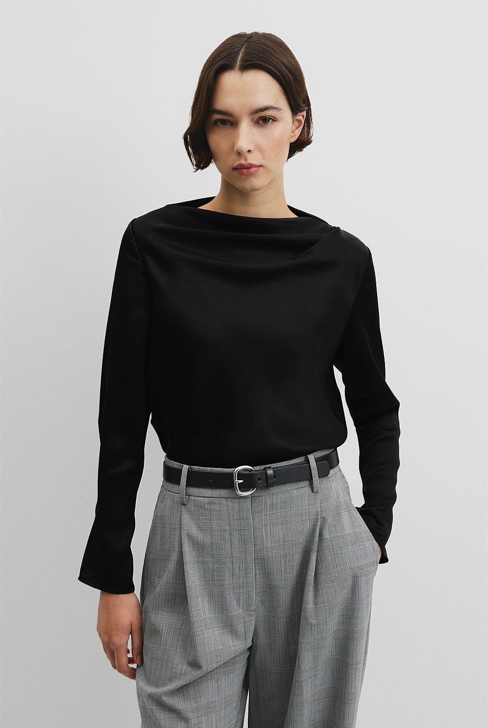 Draped Long Sleeve Shirt