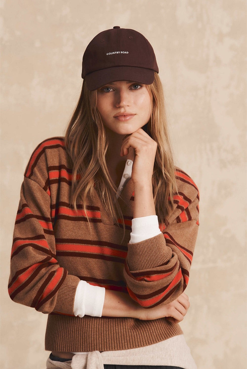 Australian Cotton Blend Stripe Knit Polo