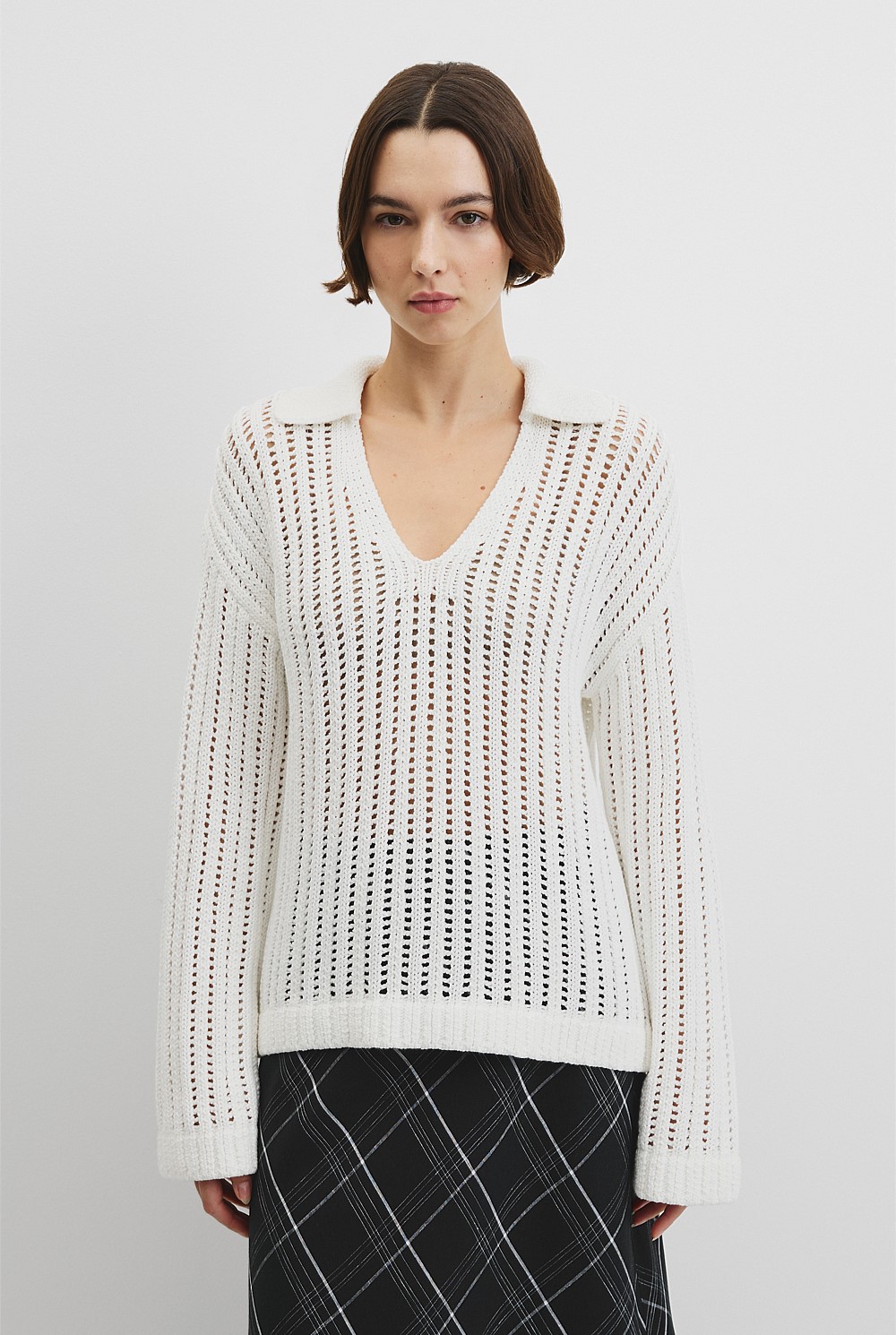 Australian Good Earth Cotton Long Sleeve Tape Knit
